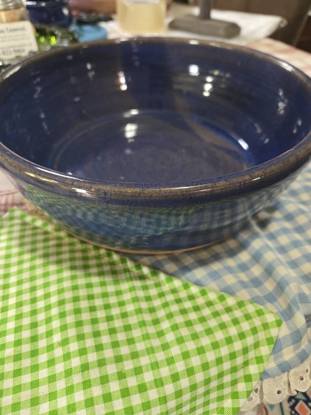 Handmade Deep Blue Ceramic Serving Bowl
